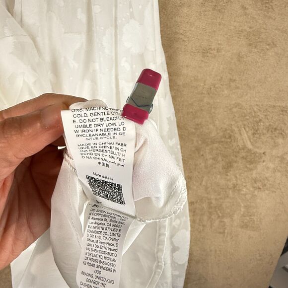 Shein Mod Dress Womens L White Ivory A Line Maxi Corset Bustier Cottage Romantic - Picture 15 of 16